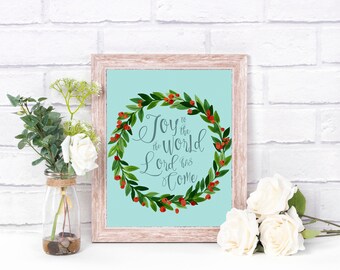 Joy to the World - Arte de parede - download digital instantâneo de arte de palavras para impressão, vertical