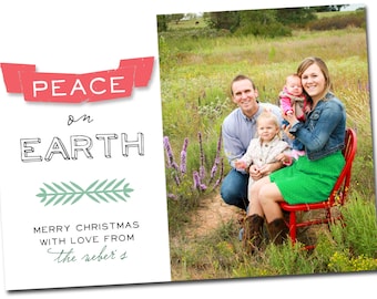 cartão de natal - paz na terra - personalizado - com foto - arquivo digital - para imprimir