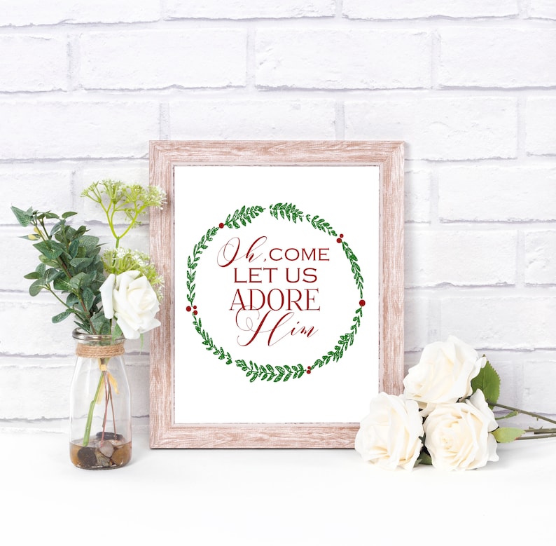 O Come Let Us Adore Him Wall Art Instant Digital Download - Etsy