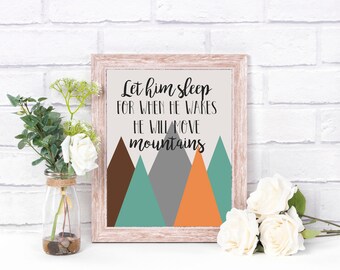 Let Him Sleep.... - Wall art - instant digital download printable word art, vertical