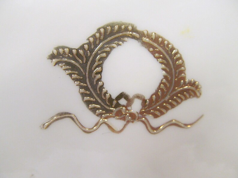 NIPPON gold gilt etched raised pattern green bands griffin birds serving plate
