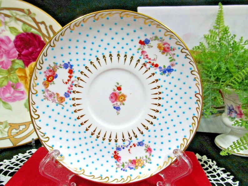 MINTONS Tea Cup and Saucer Beaded Jeweled Bullion Teacup Etsy