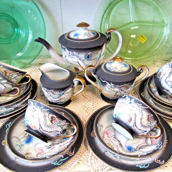 Occupied Japan Tea Set Dragon Etsy