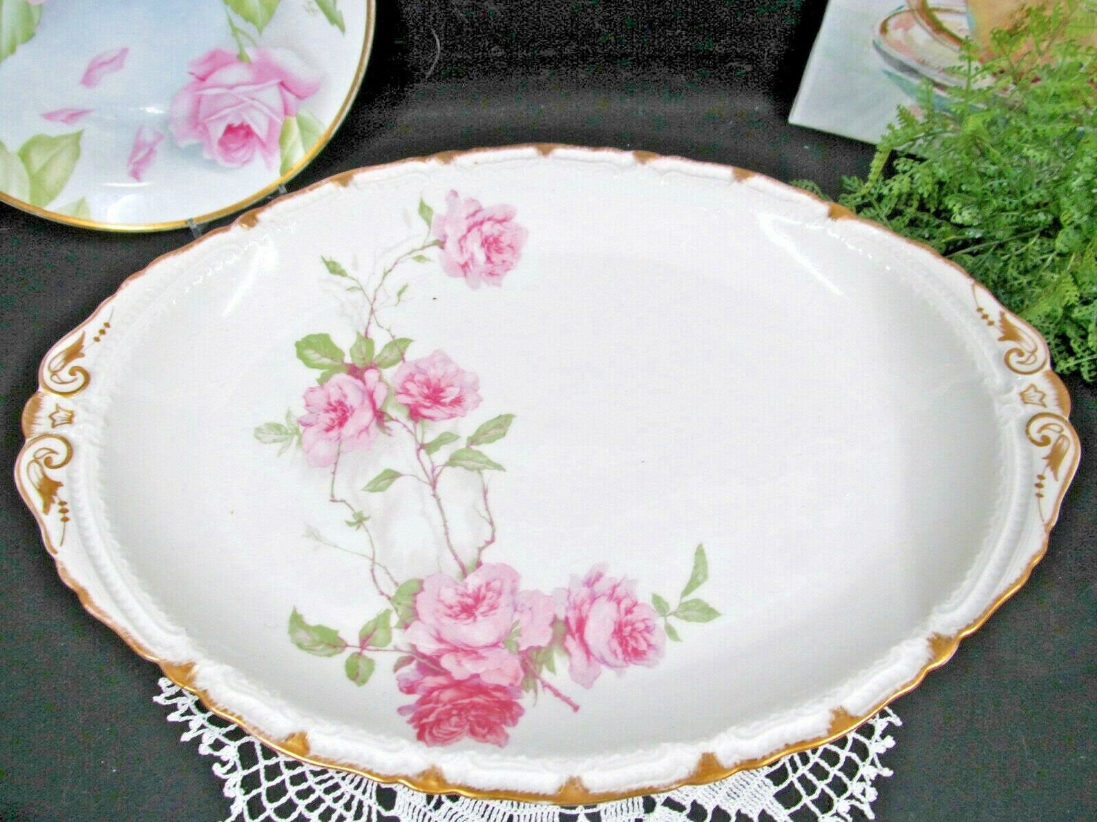 Haviland Limoges BALTIMORE ROSE Pink Roses 16 Platter Etsy