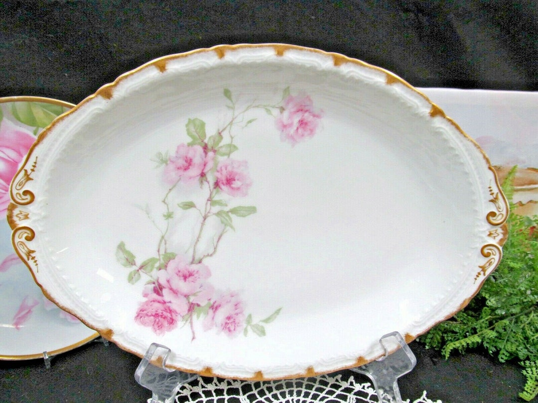 Haviland Limoges BALTIMORE ROSE Pink Roses 12.5 Platter Etsy