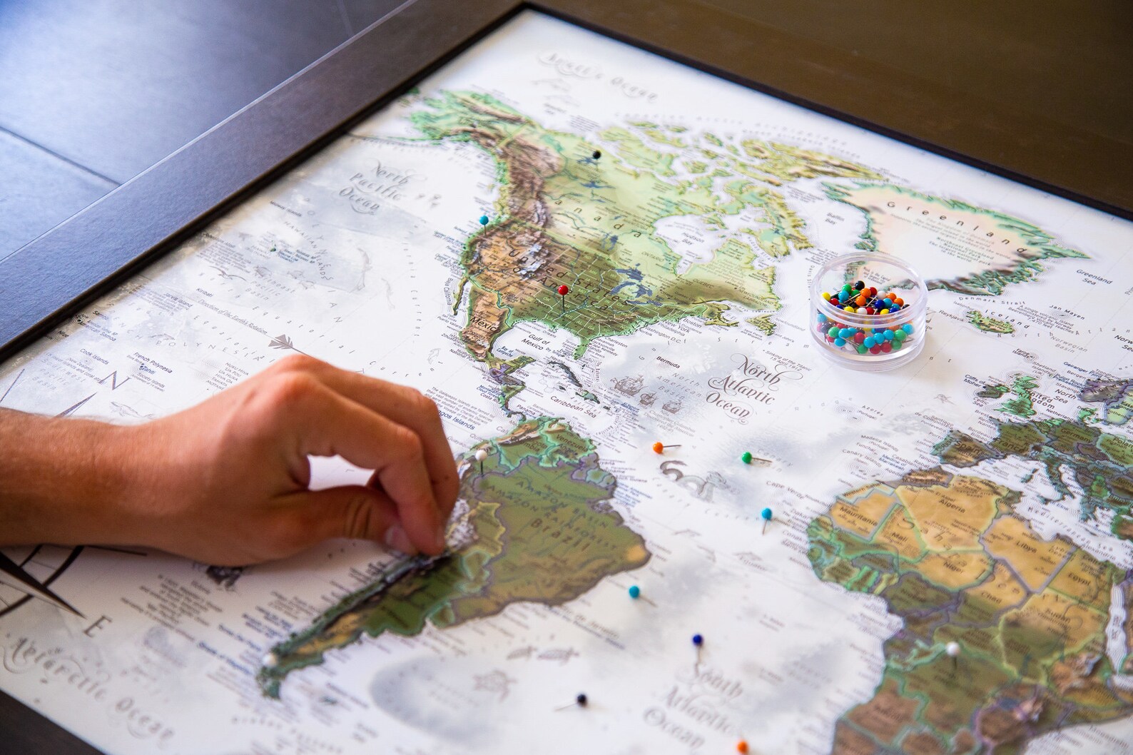 World Map Push Pin World Map Wall Art Includes the USA  Etsy