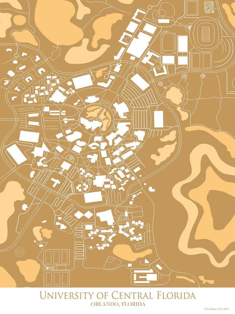 University Of Central Florida Graduation Gift Campus Map Alumni Il Ev7y 
