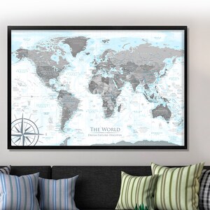 framed wall maps with pins