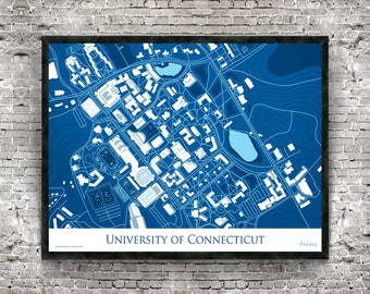 Uconn Campus Map Pdf Uconn Campus Map | Etsy