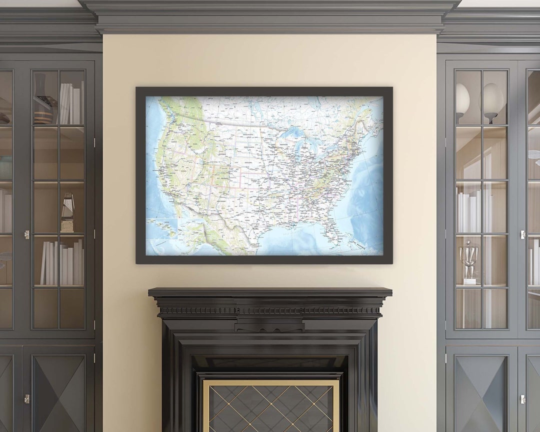 USA Map With States and Cities, Personalized Travel Map With Pins ...