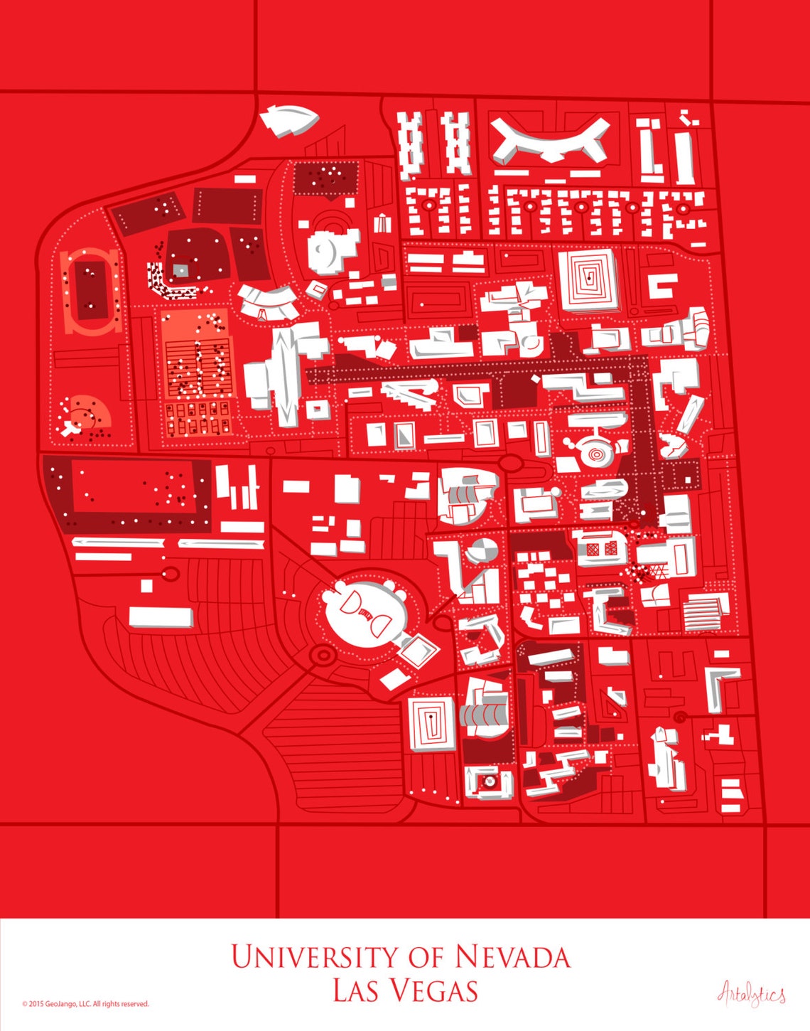 UNLV Map Art University of Nevada at Las Vegas Graduation Etsy