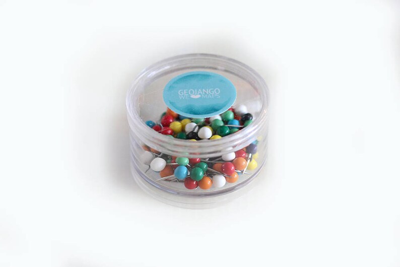 Map Push Pins 100 Collection 100 Small Push Pins Map Pins Etsy