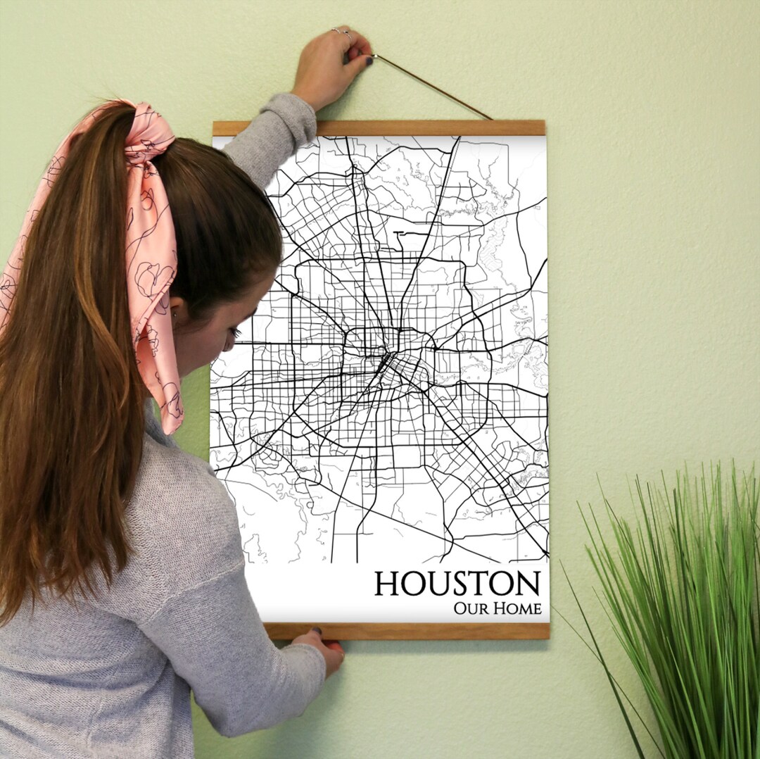 Houston City Map Poster - Houston Texas City Map Poster Wall Art - Etsy
