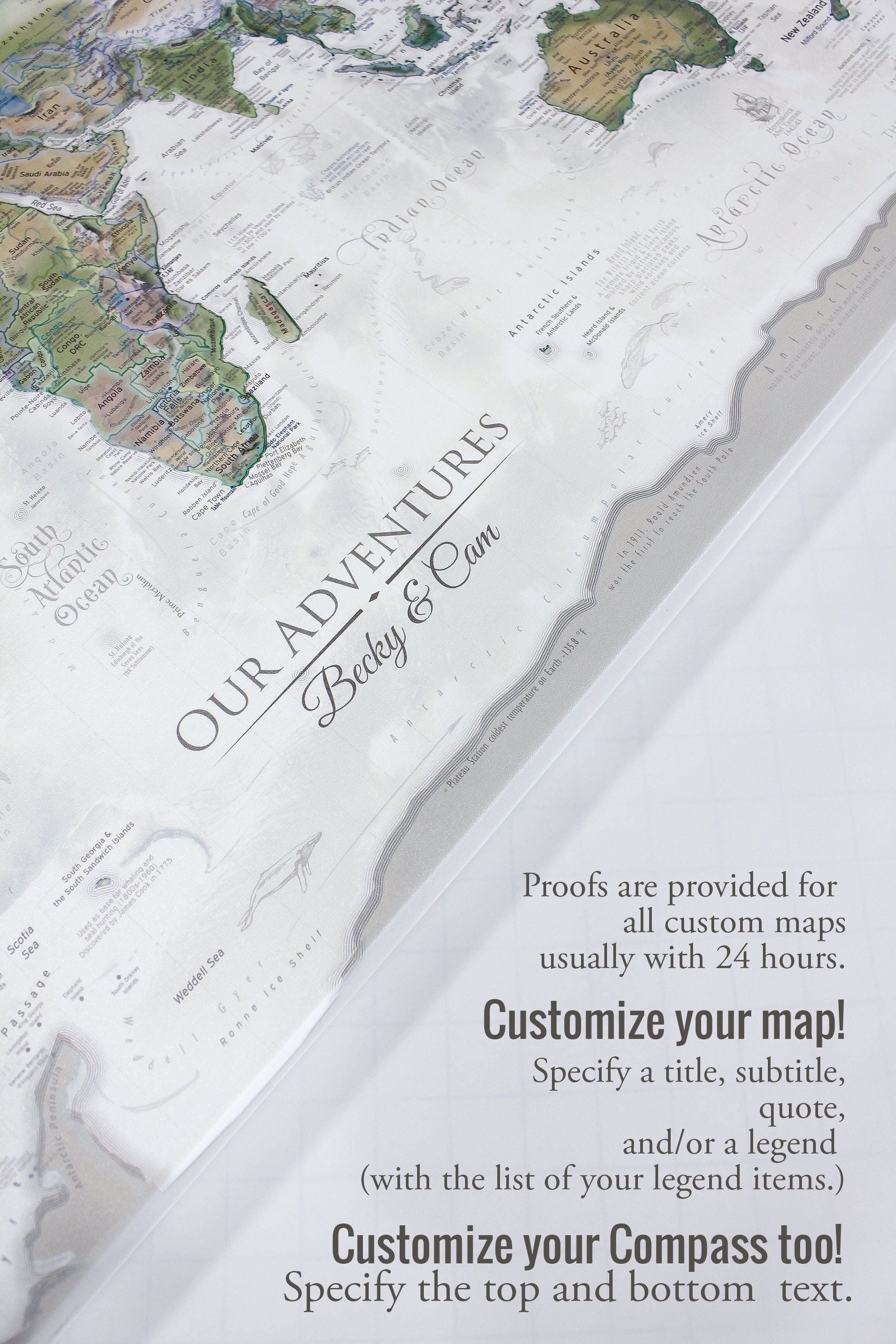 Custom World Push Pin Travel Map - World Wall Map Large - Stretched Canvas Or Framed World Map - World Maps For Wall - Travel Map With Pins - Voyager