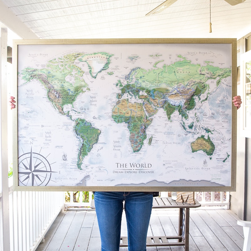 World Map Wall Art - Etsy