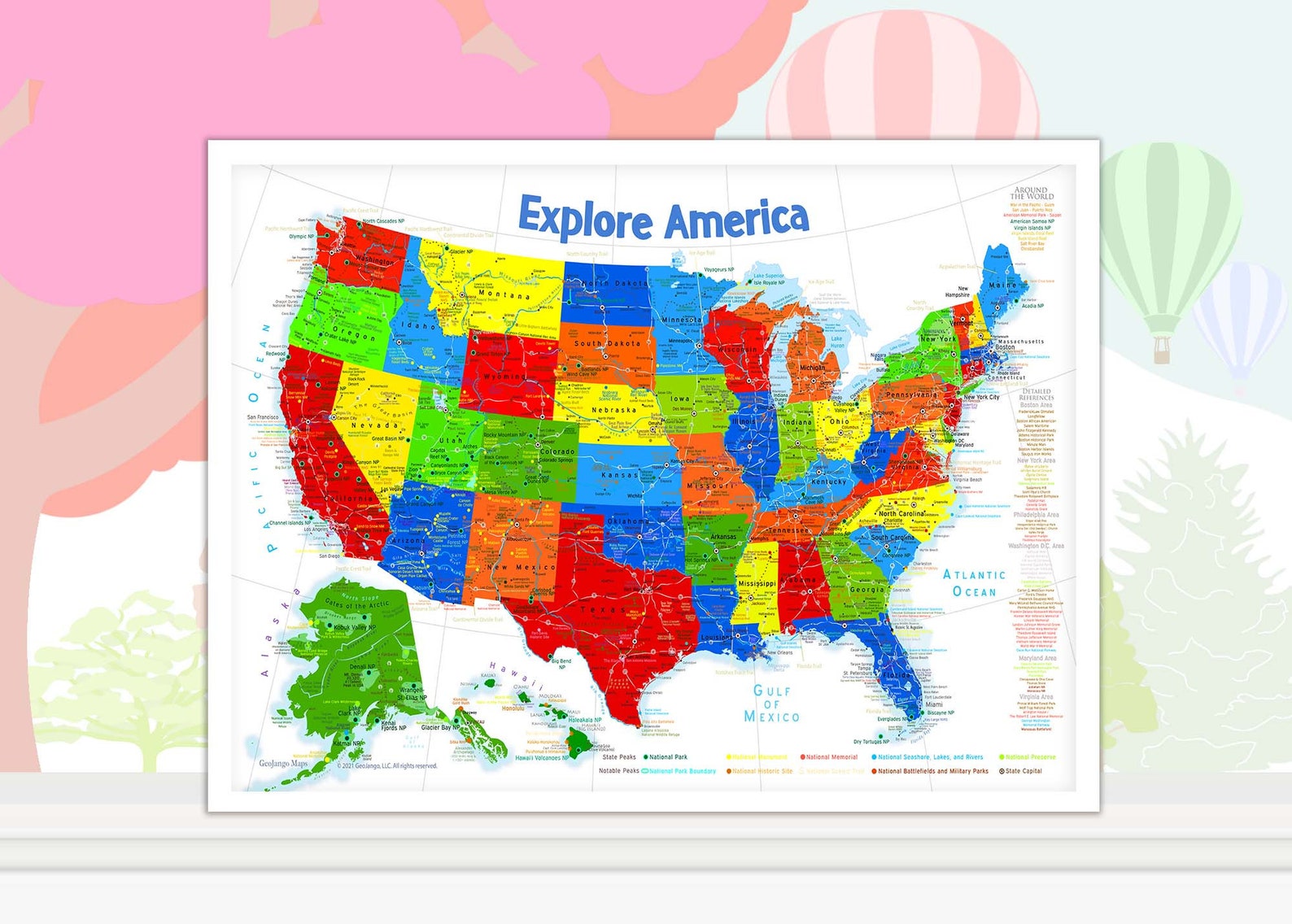 USA Pin Map for Kids Oh the Places You'll Go Childrens - Etsy