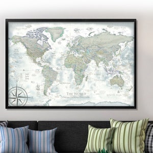  World Map Push Pin Board Map - Voyager 1 World Map - Mounted on  Pin Board and Framed - Created by a Professional Geographer - Includes 500  Pins : Handmade Products