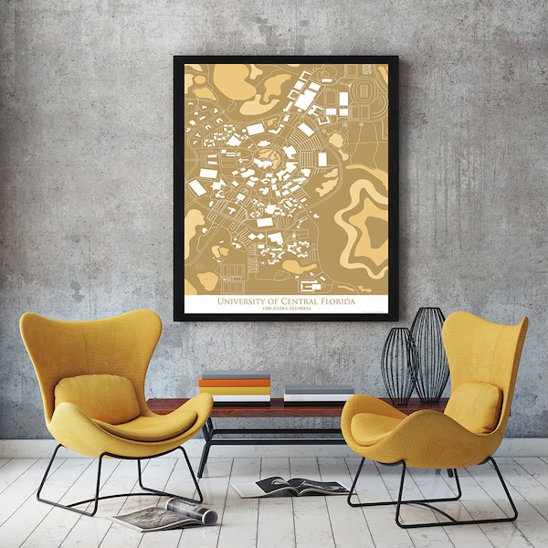 University of Central Florida Graduation Gift, Campus Map, Alumni | College Map | Geography Gifts | UCF