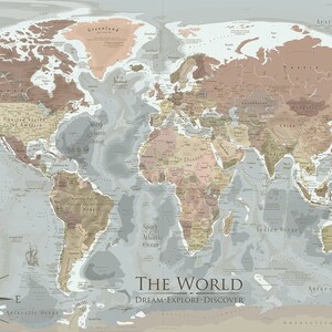 Wall Decal - World Map - Columbus - Wall Sticker Room Decor Map Decor - Educational Map - Etsy