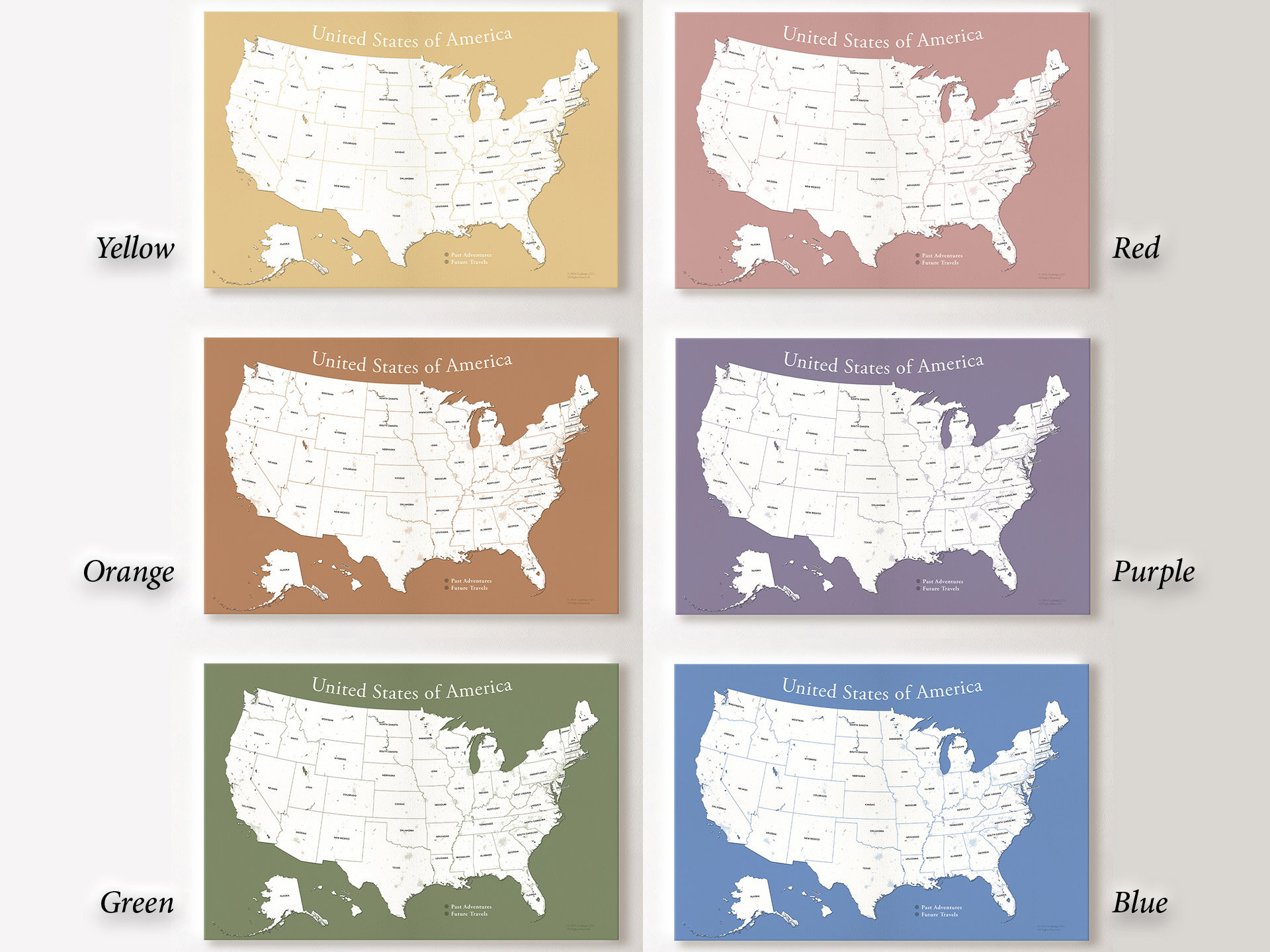 USA States and Capitals Map With Pins for Travel, Custom US Adventure ...