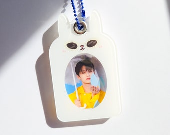 seventeen svt sword bunny jeonghan id photo holder keyring