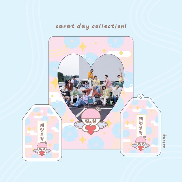 svt seventeen carat day collection sticker toploader and acrylic keyring