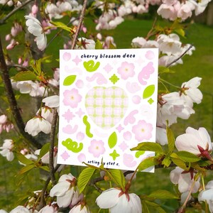 Polco et Journal/Bujo Toploader Deco, Sakura Cherry Blossoms Sticker Sheet
