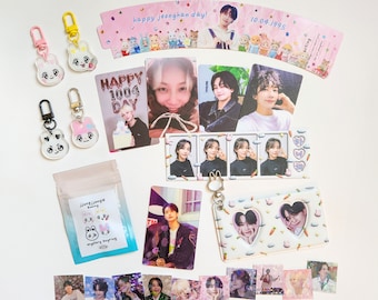 seventeen svt jeonghan hannie day birthday goods - cupsleeve, stickers, photocards, photocard holder, acrylic keyring