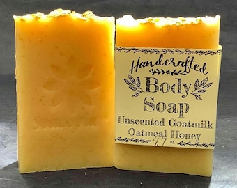 Handmade Lavender Goat Milk Soap, Oatmeal Honey, Shea Butter, Sensitive Skin Care