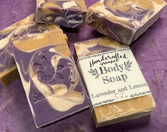 Handmade Lemon Lavender Essential Oil Soap Bar