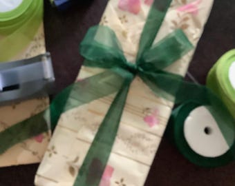 Gift Wrapping Paper, Ribbon, 10.5 x 4 x 2 inch White Box