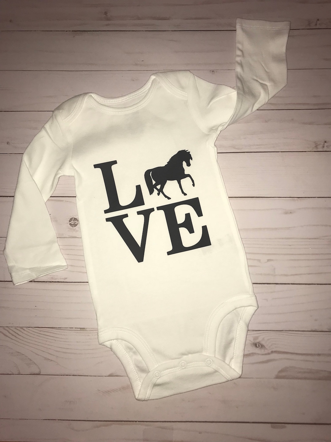 Onesie LOVE Horses Horse Onesie LOVE Onesie Cute Baby Etsy