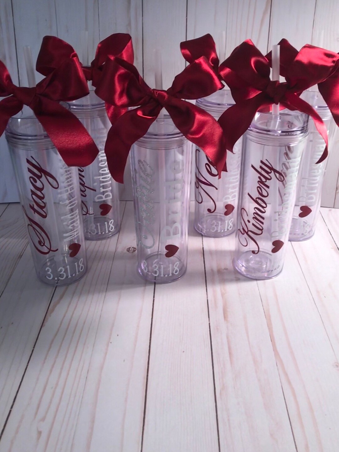 Tumblers Bride and Bridesmaids Personalized Tumblers, Bridesmaids Gifts, Wedding Tumblers