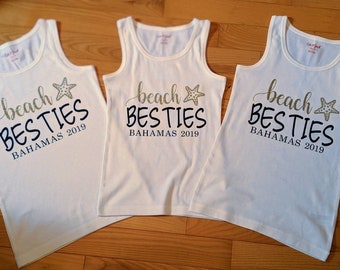 Shirt:  Vacation personalized tank tops - vacay mode, vacation shirt - vacation tank  - beach besties - beach vacations - besties shirt