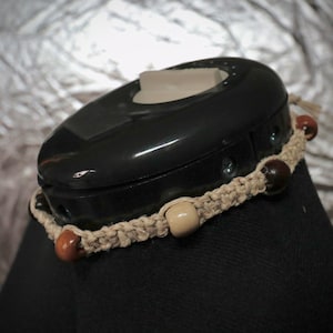 Wood Beaded Hemp Macrame Choker Necklaces