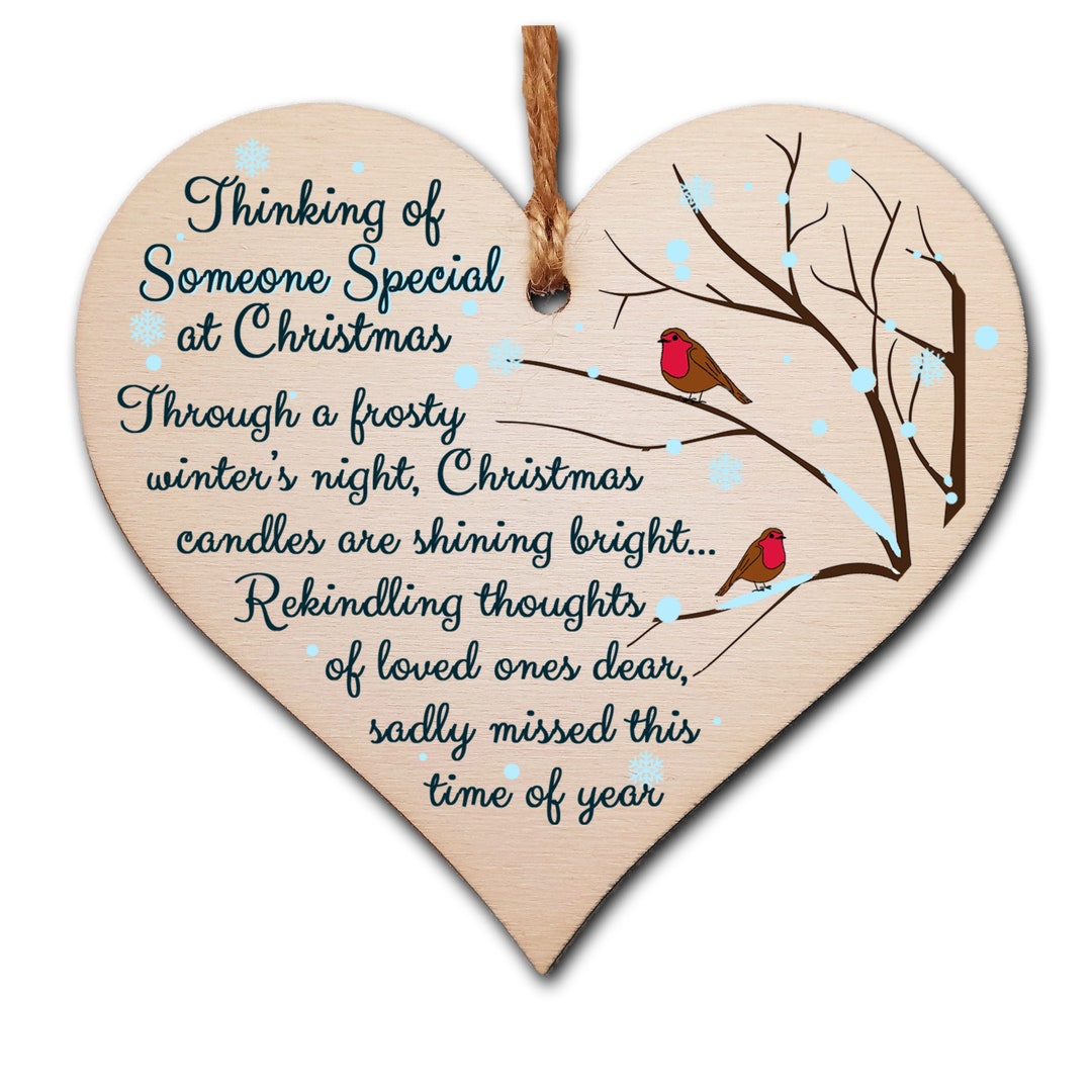 Handmade Wooden Christmas Hanging Heart Plaque Gift Thing of Someone ...