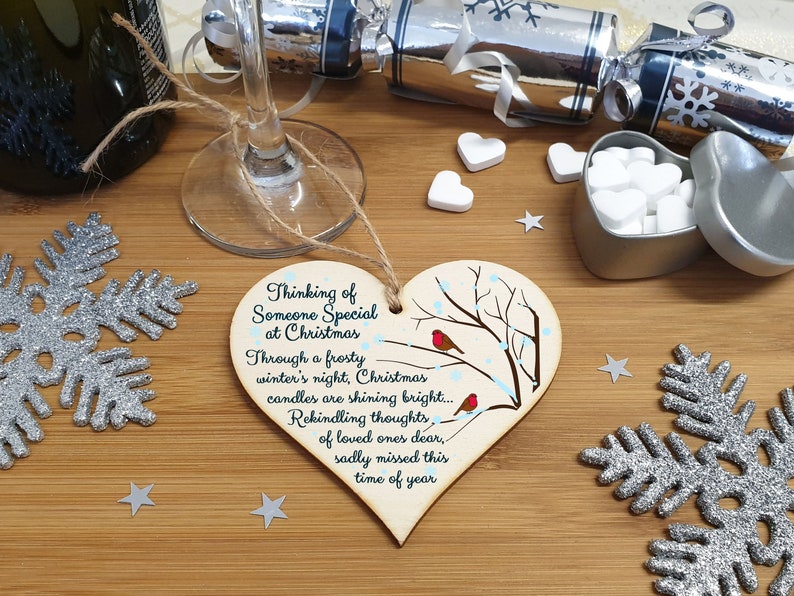 Handmade Wooden Christmas Hanging Heart Plaque Gift Thing of Someone