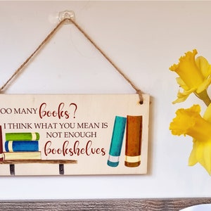 Holzschild 'Too Many Books' – Dekorative Kiste Für Bücherliebhaber