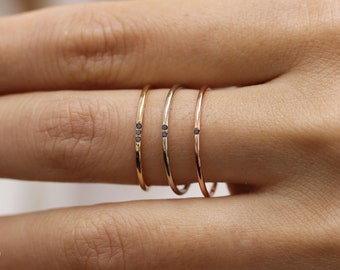 Simple Diamond Ring, Wedding Engagement Ring Diamond Eternity Minimalist 14k Solid Yellow Gold Micro Pave Wedding,Rose Gold Ultra Thin Band