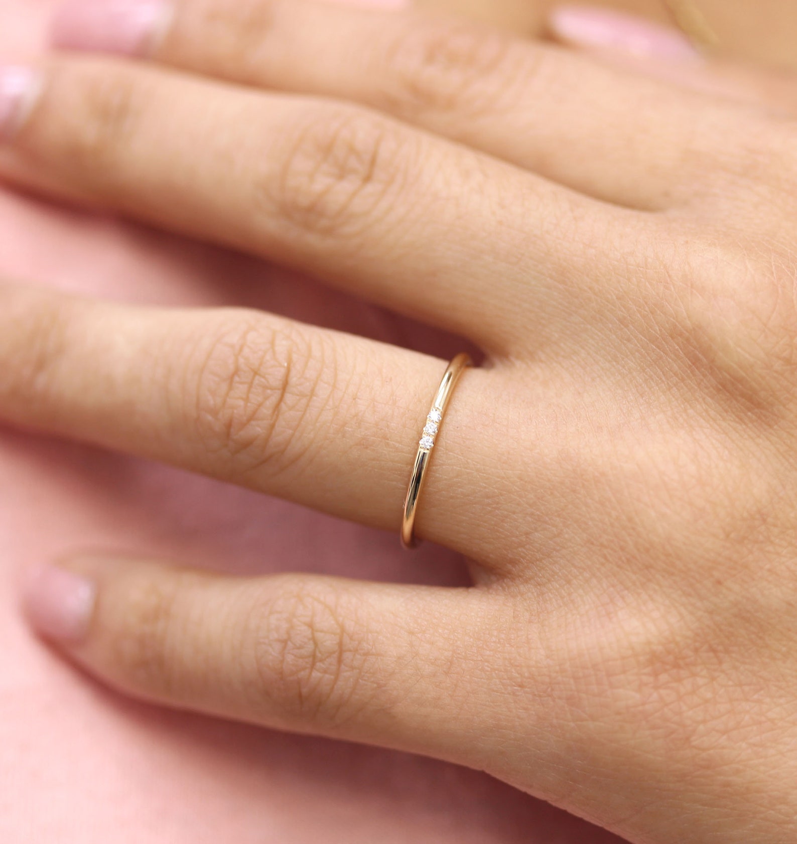 14k Solid Yellow Gold Diamond Wedding Ring Diamond Knuckle - Etsy