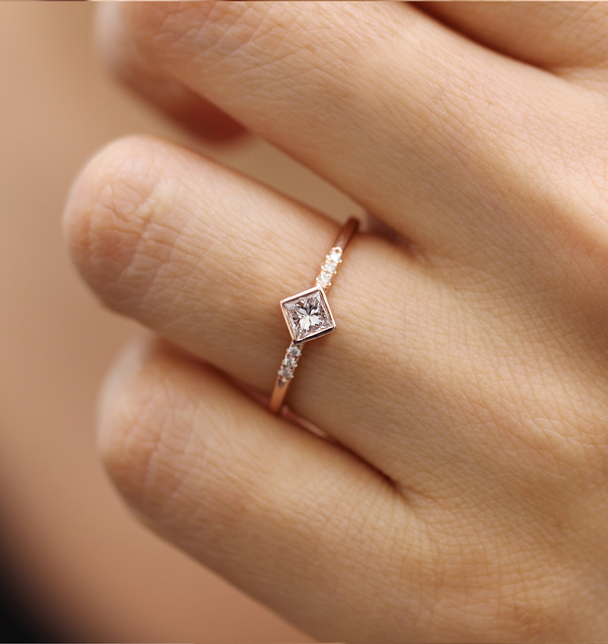 2.98TCW Princess Cut DVVS1 Moissanite engagement ring In 14K White Gold  Plated | eBay