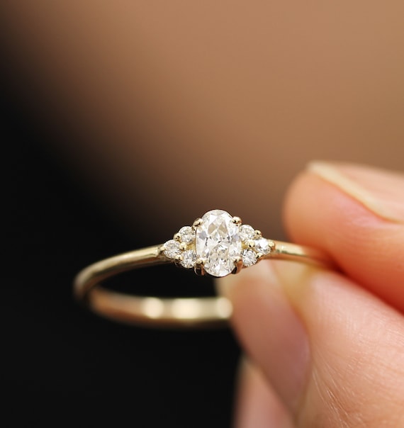 14K Rose Gold Diamond Ring, Simple Gold Diamond Ring, Minimalist Diamond  Ring, Rose Gold Simple Ring, Birth Stone Ring, Diamond Ring, Ring - Etsy
