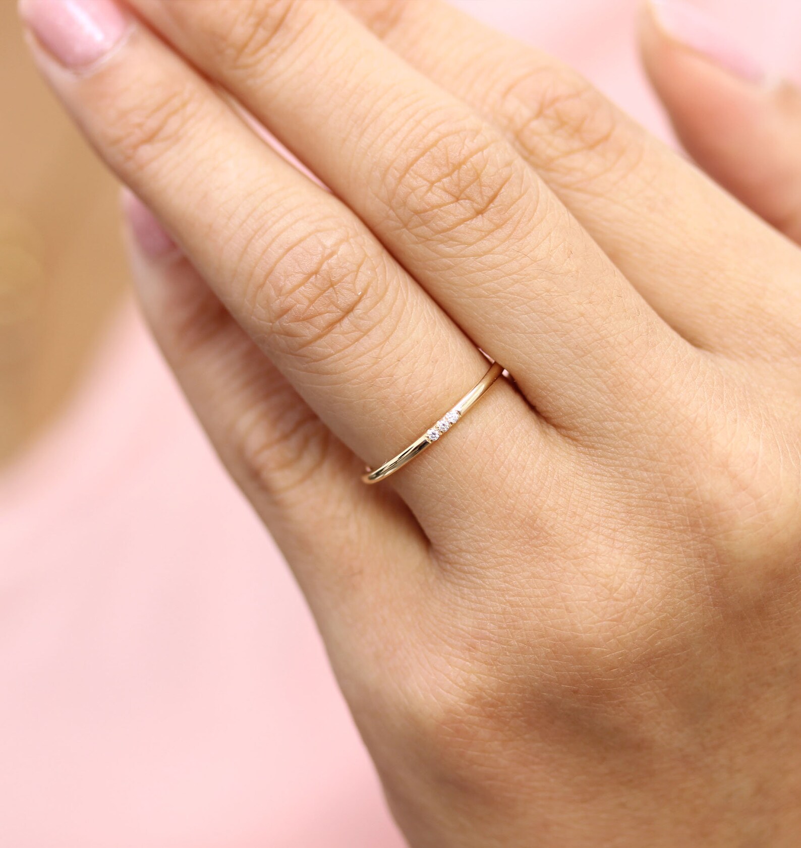 14k Solid Yellow Gold Diamond Wedding Ring Diamond Knuckle - Etsy