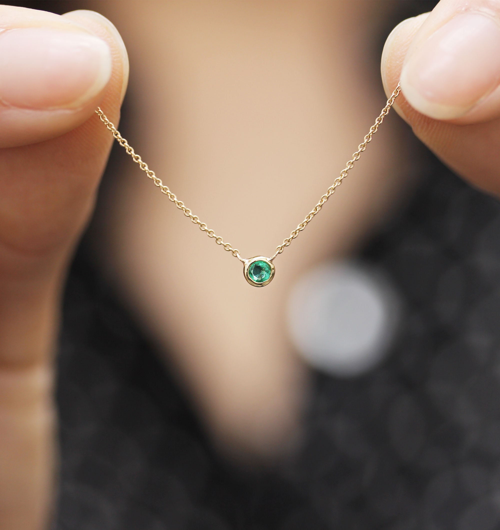 18ct White Gold Diamond Halo Pendant with Emerald Cut Green Peridot