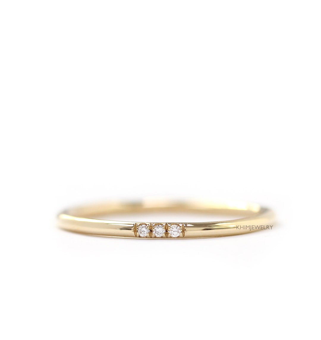 14k Solid Yellow Gold Diamond Wedding Ring Diamond Knuckle - Etsy