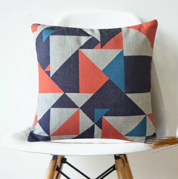 Items similar to Geometric pillow triangle pillow case cushion cover