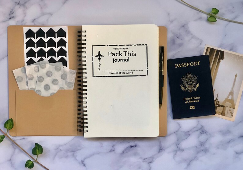 Pack This Journal Personalized Travel Journal with pockets Etsy