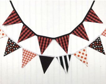 Halloween Banner, Halloween Decor, Fall Decor, Holiday Decor, Party Decor, Photo Prop, Fabric Bunting, Pennant Banner, Garland, Bunting
