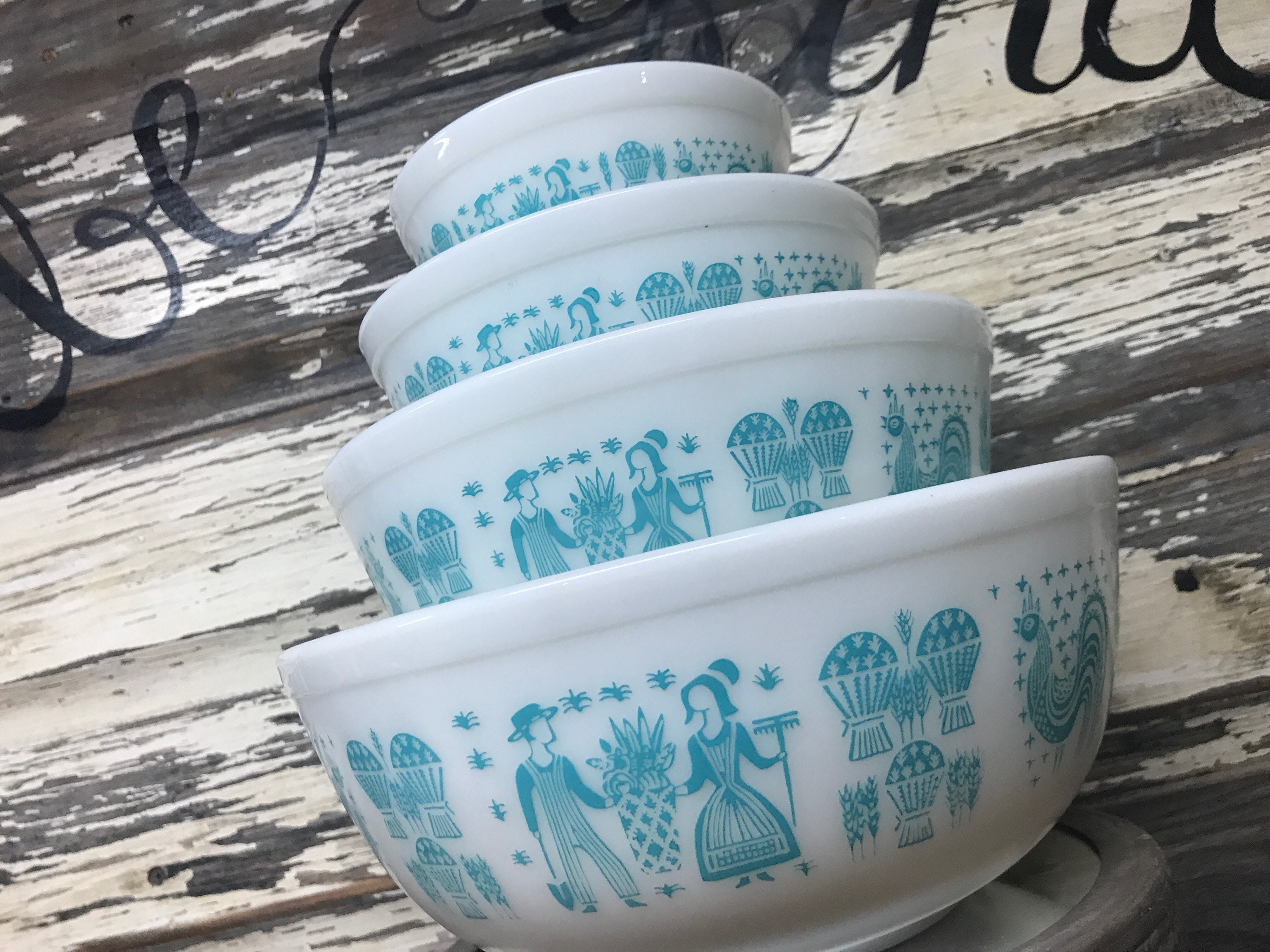 FULL SET Vintage Pyrex Amish Butterprint Mixing Bowl Set Etsy
