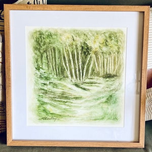 SALE! Watercolor Trees Painting. Giclee Print. Birch Forest. Original Art. Farmhouse Decor.